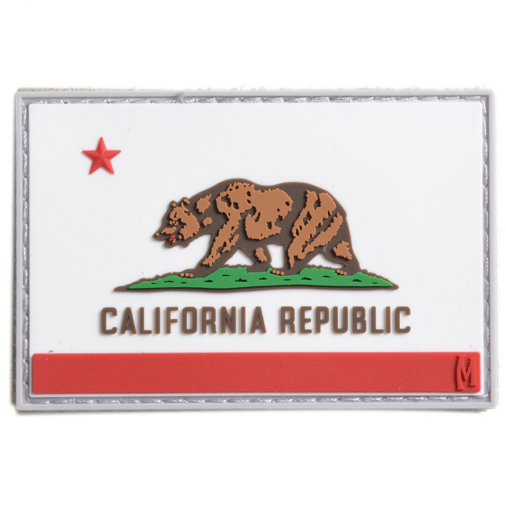 MAXPEDITION パッチ カリフォルニア州旗 ベアフラッグ ベルクロ [ フルカラー ] マックスペディション California Republic Morale Patch モラール ハイイログマ ミリタリーワッペン ミリタリーパッチ アップリケ 記章 徽章 襟章 肩章 胸章 階級章 ロゴ PVC スリーブバッジ