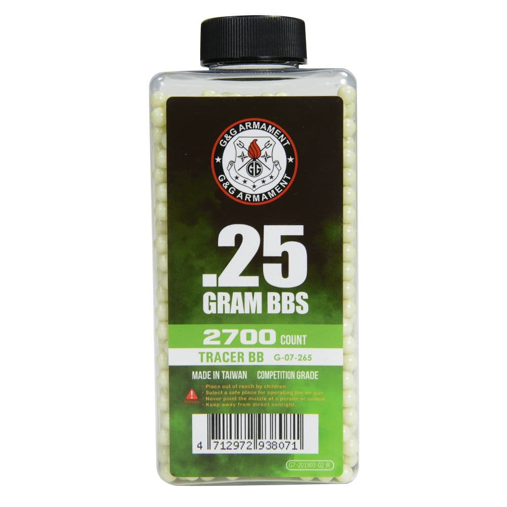 G G トレーサーBB弾 0.25g グリーン 2700発入 Tracer BB G-07-265 ARMAMENT サバゲー エアガン トイガン エアソフトガン 発光BB弾 発光ビービー弾