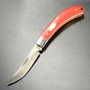 ROUGH RYDER 折りたたみナイフ Bow Trapper 赤 RR2257 ラフライダー スリップジョイント 折り畳みナイフ トラッパーナイフレッドマイカルタハンドル クラシックデザインナイフ アップスウェプトボウトラッパー(4)