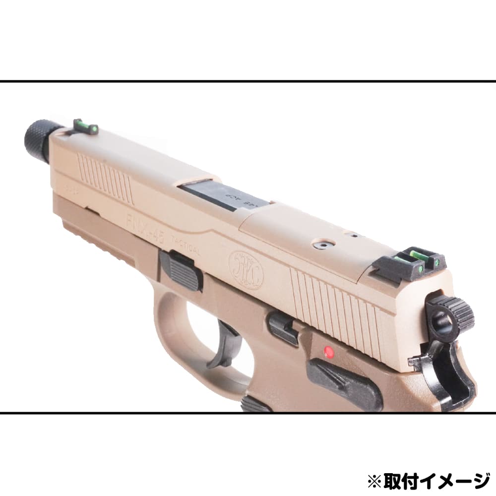 ミリタリーショップ レプマートのDCI GUNS 集光サイト iM 照準器 [ FNX-45 / GBB用 ] ディーシーアイ 蓄光 カスタムサイト オプションパーツ 社外パーツ サバイバルゲーム サバゲー フロントサイト リアサイト 光集光サイト 光吸収サイト 光捕集サイト 光受容サイト 集光ファイバー｜アングル2