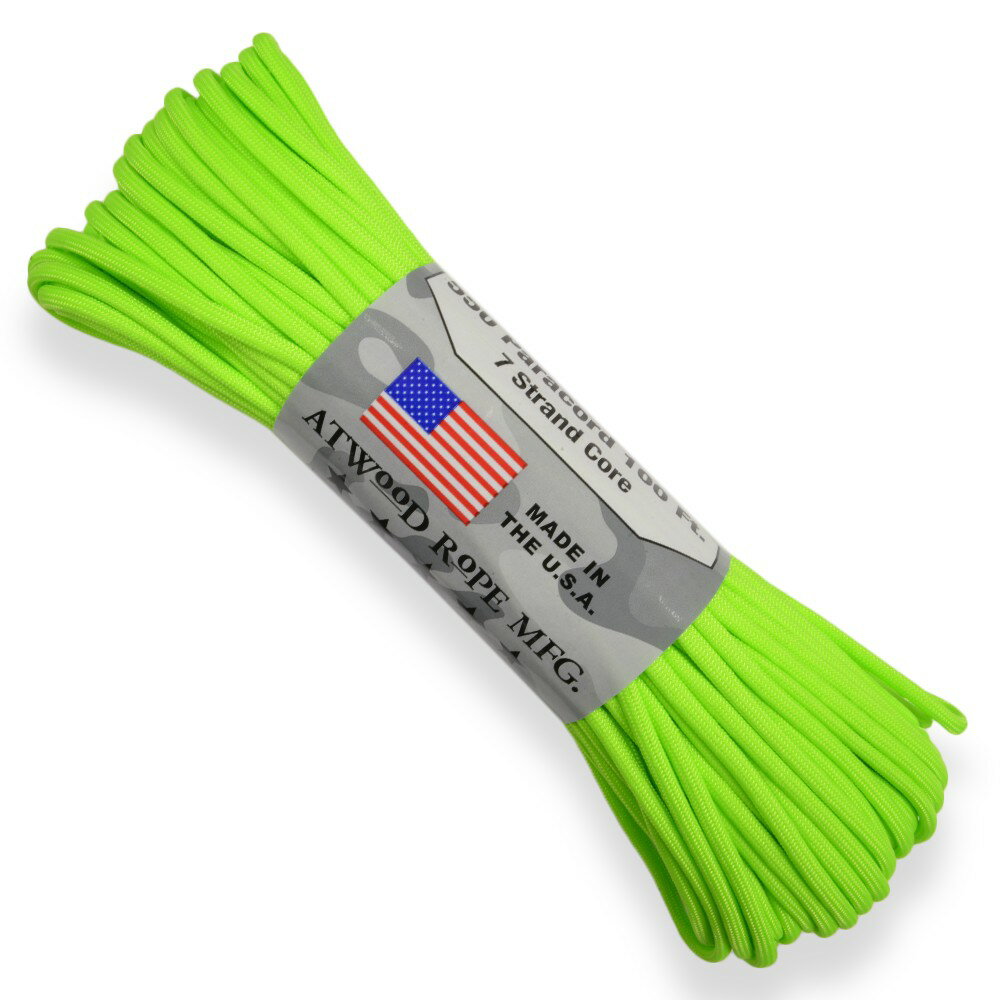 ATWOOD ROPE 550ѥ饳 3 ͥ󥰥꡼ [ 30m ] ȥåɥ Neon Green   ...