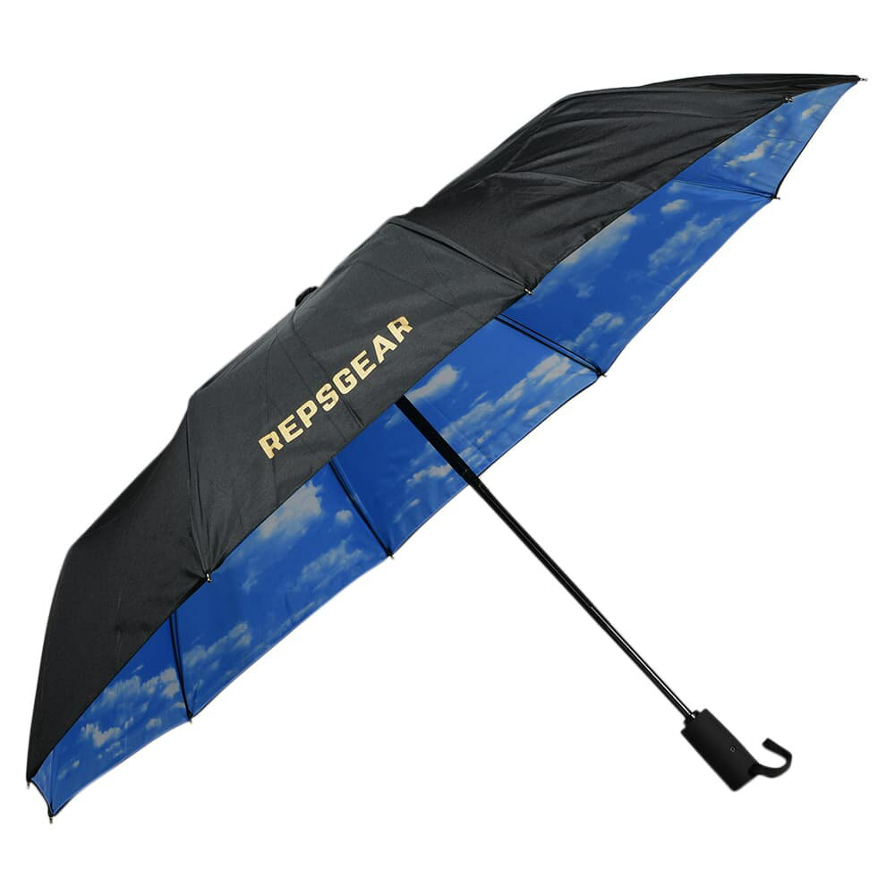 REPSGEAR 折り畳み傘 100cm 内側柄 自動開閉 ワンタッチ式 雨傘 [ ブルースカイ ] レプズギア アンブレラ 長傘 かさ カサ 折りたたみ式