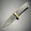 Knifemaking ナイフブレード Damascus Drop Pt 真鍮ガード付き ダマスカス鋼 BL129D ナイフメイキング ダマスカスブレード クラフトナイフ ハンドメイド ナイフパーツ ナイフ部品 ナイフ用品