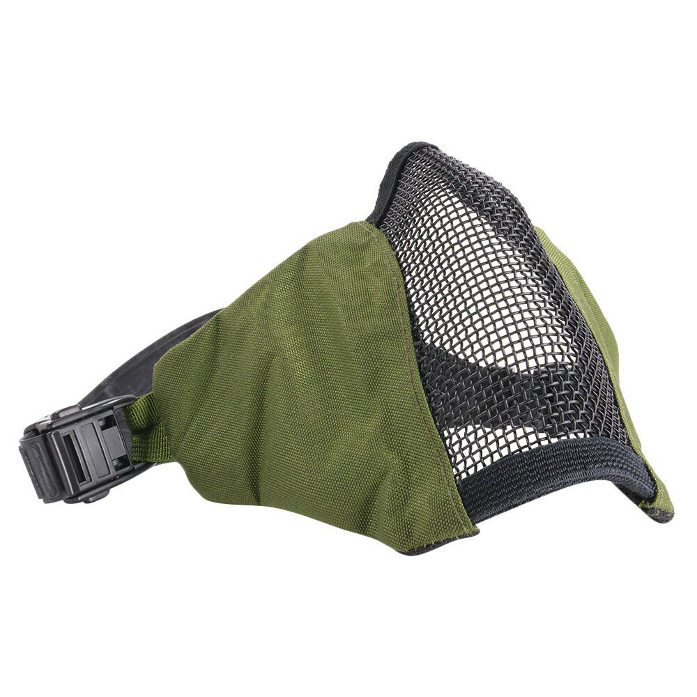 TMC ハーフフェイスガード PDW ソフトサイド メタルメッシュ [ オリーブドラブ ] フェイスマスク Soft Slide 2.0 Mesh Mask サバゲ—装備 サバイバルゲーム シリコンゴム ゴムベルト 取付用ベルト スリッククリップ 折りたたみ 保護面