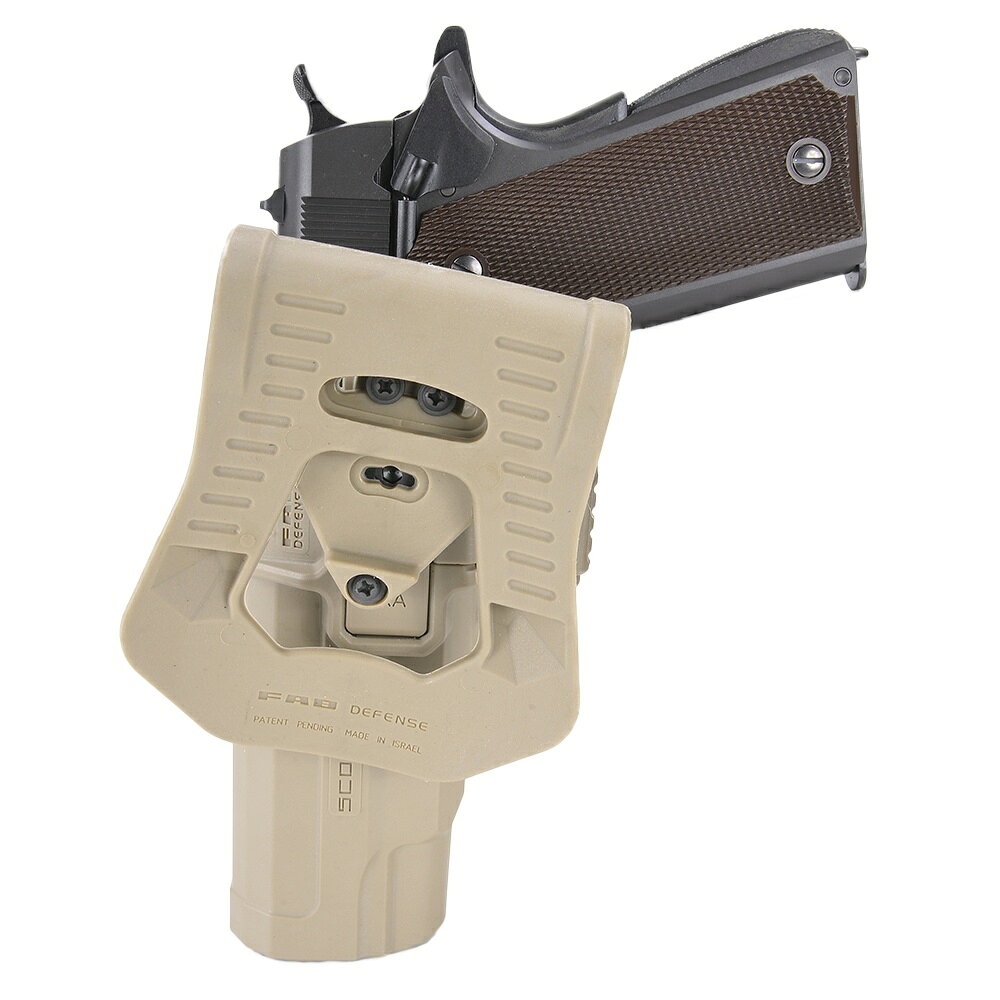 ミリタリーショップ レプマートのFAB Defense SCORPUS M1ホルスター M1911 レール対応 LV1 スイベル [ タン / 右利き ] 実物 ヒップホルスター レベル1 拳銃嚢 ベルトホルスター LV1ホルスター レベル1ホルスター プラスチック 樹脂製 腰用ホルスター ガンホルスター ピストルホルスター｜アングル2