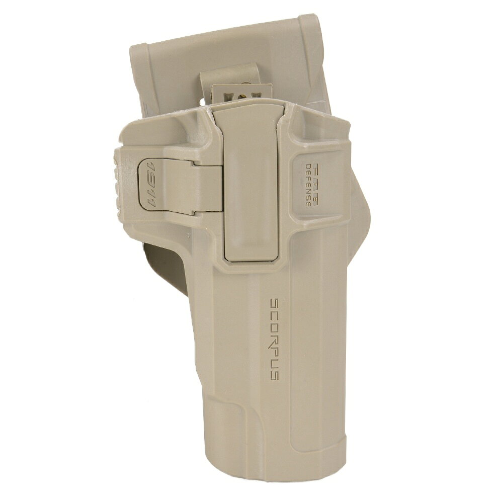 ミリタリーショップ レプマートのFAB Defense SCORPUS M1ホルスター M1911 レール対応 LV1 スイベル [ タン / 右利き ] 実物 ヒップホルスター レベル1 拳銃嚢 ベルトホルスター LV1ホルスター レベル1ホルスター プラスチック 樹脂製 腰用ホルスター ガンホルスター ピストルホルスター｜アングル3