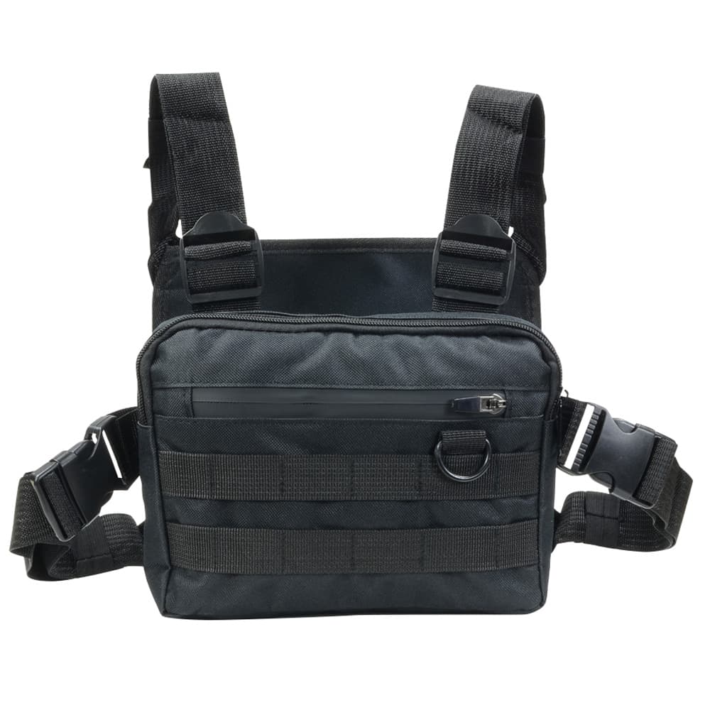 タクティカルチェストバッグ HGUL+BAG FILWHITE 前面ウェビング付き [ ブラック ] チェストリグ Chest Rig チェスト リグ ポーチ アウトドア スポーツ サバイバル サバゲー ショルダーバッグ ショルダーバック 肩掛けかばん 肩掛けカバン