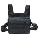 タクティカルチェストバッグ HGUL BAG FILWHITE 前面ウェビング付き ブラック チェストリグ Chest Rig チェスト リグ ポーチ アウトドア スポーツ サバイバル サバゲー ショルダーバッグ ショルダーバック 肩掛けかばん 肩掛けカバン