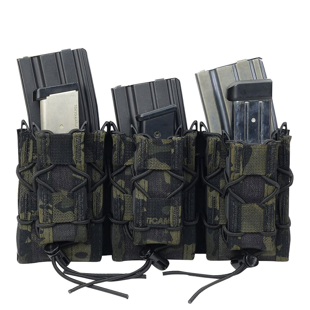 ミリタリーショップ レプマートのHSGI ライフル&拳銃用マグポーチ TACO ダブルデッカー M4/AK/7.62mm/9mm/45口径 トリプル 計6本 45DD00 [ マルチカムブラック ] ハイスピードギア マガジンポーチ マグポーチ シングルピストル ピストルポーチ 弾倉 サバゲーポーチ 軍用ポーチ コンビマガジンポーチ｜アングル2