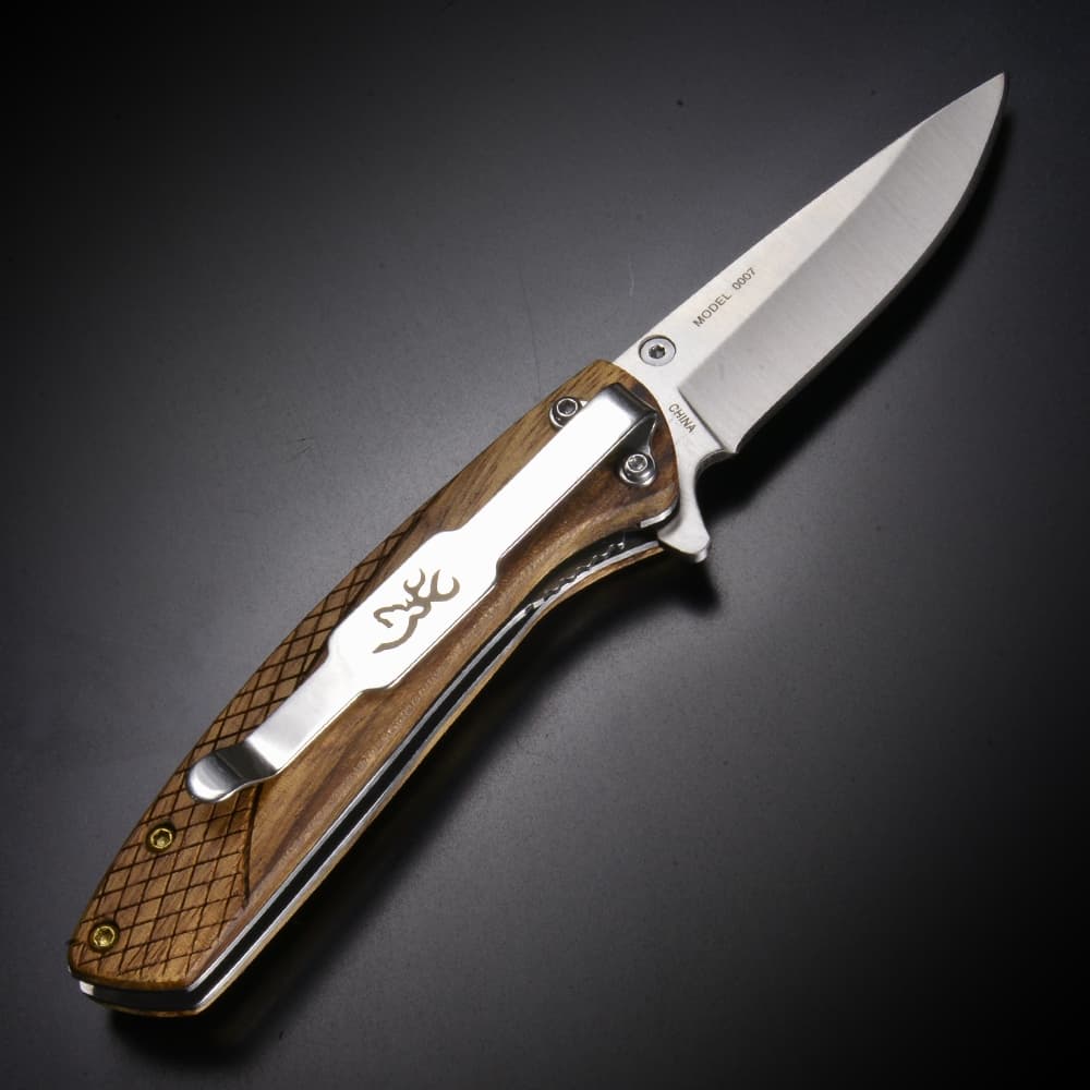 BROWNING 折りたたみナイフ ドロップポイント Pursuit ライナーロック式 フォールディングナイフ 狩猟 キャンプ アウトドア 木製ハンドル 折り畳みナイフ 折り畳み式ナイフ 折りたたみ式ナイフ フォルダー通販格安セール情報 楽天 通販