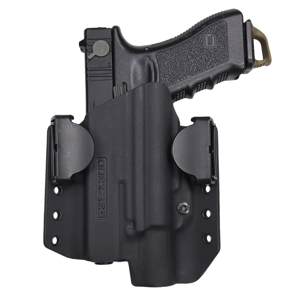 ミリタリーショップ レプマートのCOMP TAC OWBホルスター Warrior Glock20/22 ライト対応 20/21サイズ [ 右利き / X300用 ] グロック コンプタック ライト用 ベルトループ サバゲー サバゲー装備 サバイバルゲーム 装備品 拳銃嚢 ベルトホルスター LV1ホルスター レベル1ホルスター プラスチック 樹脂製｜アングル2