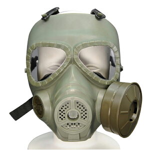 フルフェイスガード 送風ファン付 ガスマスク風 [ オリーブドラブ ] フルフェイス保護マスク 保護面