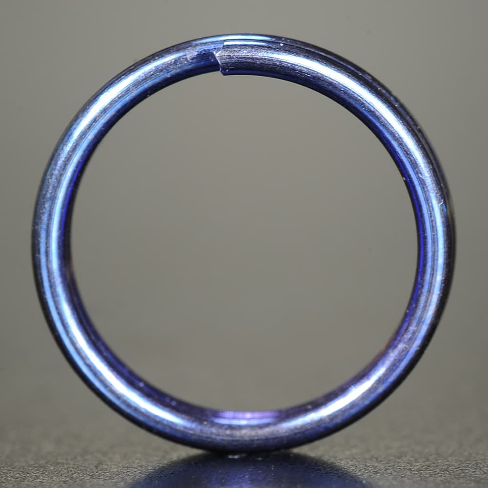 二重リング 丸押 ブルー チタン ハンドクラフト材 [ 14mm ] 二重カン 青 キーリング キーホルダー 二重チング クラフトパーツ アウトドア 二重環 レザークラフト資材 レザークラフト材料