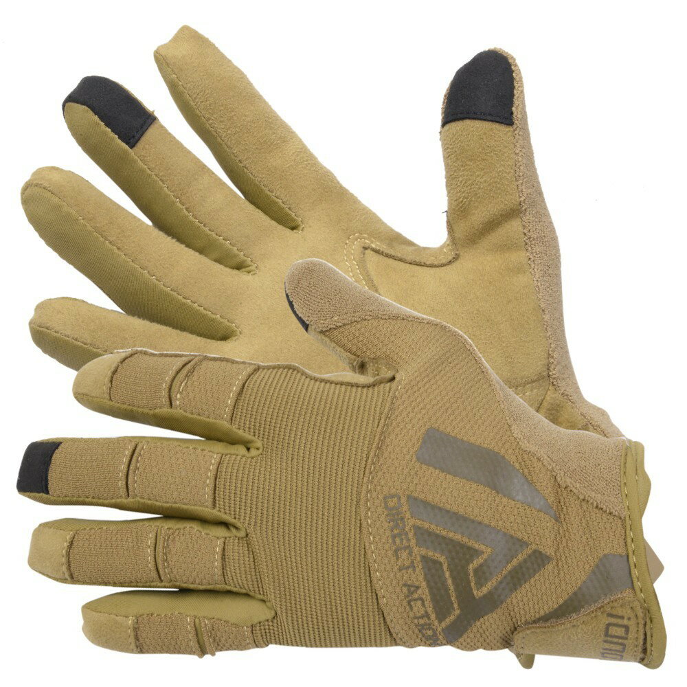 DIRECT ACTION ハードグローブ 合成皮革 タッチパネル対応 [ コヨーテブラウン / XLサイズ ] 手袋 合皮 ハンティンググローブ タクティカルグローブ ミリタリーグローブ スマホ対応 タブレット対応 軍用手袋 サバゲーグローブ LE装備 軍用グローブ コンバット