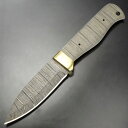 Knifemaking ナイフブレード Bushcraft ダマスカス鋼 真鍮製ガード付 BL125D ナイフメイキング 固定刃 パキスタン製 フルタング ナイフパーツ ナイフ部品 ナイフ用品 Damascus ブッシュクラフト
