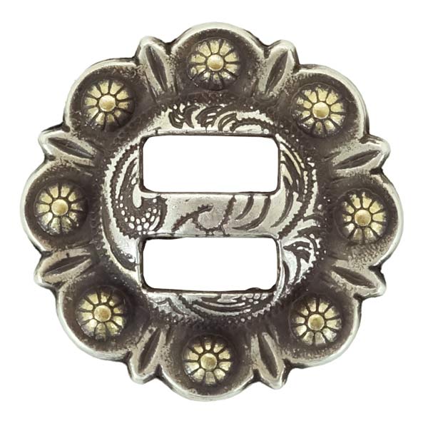 ウェスタン スロットコンチョ スワール [ ゴールド / 22mm_(7/8インチ) ] 23mm (78) | ハンドメイド 長財布 ロングウォレット 革製品 レザークラフト 材料 資材 パーツ レザークラフト資材