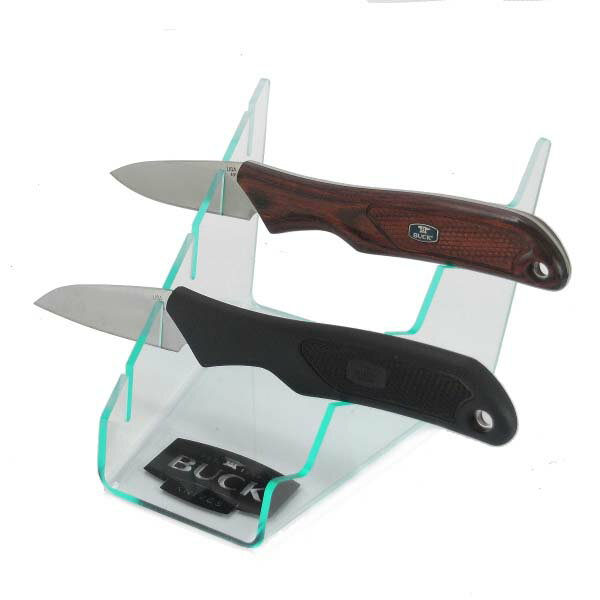 BUCK ナイフスタンド 5本用 アクリル ロゴ入り ナイフディスプレイ | バックナイフ ナイフディスプレー ディスプレイスタンド ディスプレースタンド ナイフ用ディスプレー ディスプレイ用スタンド ナイフ展示 ナイフ台