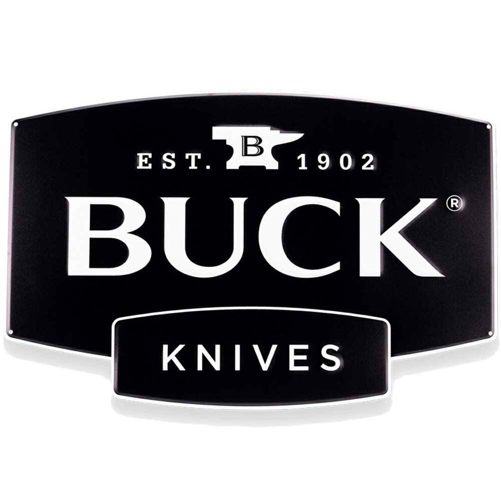 BUCK ブリキ看板 Buck Logo Tin Tacker エンボス加工 ロゴデザイン BU95283 バックナイフ 壁面インテリア アメリカン雑貨 工業 通販 通信販売 錻力看板 金属看板 鉄板看板 メタルサイン レトロ風 ビンテージ インテリア雑貨 壁掛けインテリア