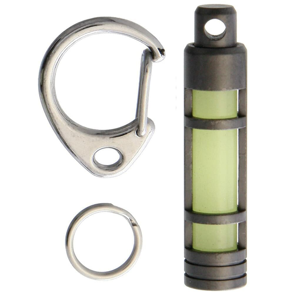 TEC ACCESSORIES 蓄光キーホルダー TEC-3 エンブライトグロー 3-SB-EG [ ステンレス / タイプ2 ] Accessories 蓄光 ブラックダイヤモンドカーボン仕上げ 金属製キーホルダー キーリング キーチェーン メタルキーホルダー メタルキーリング メタルキーチェーン