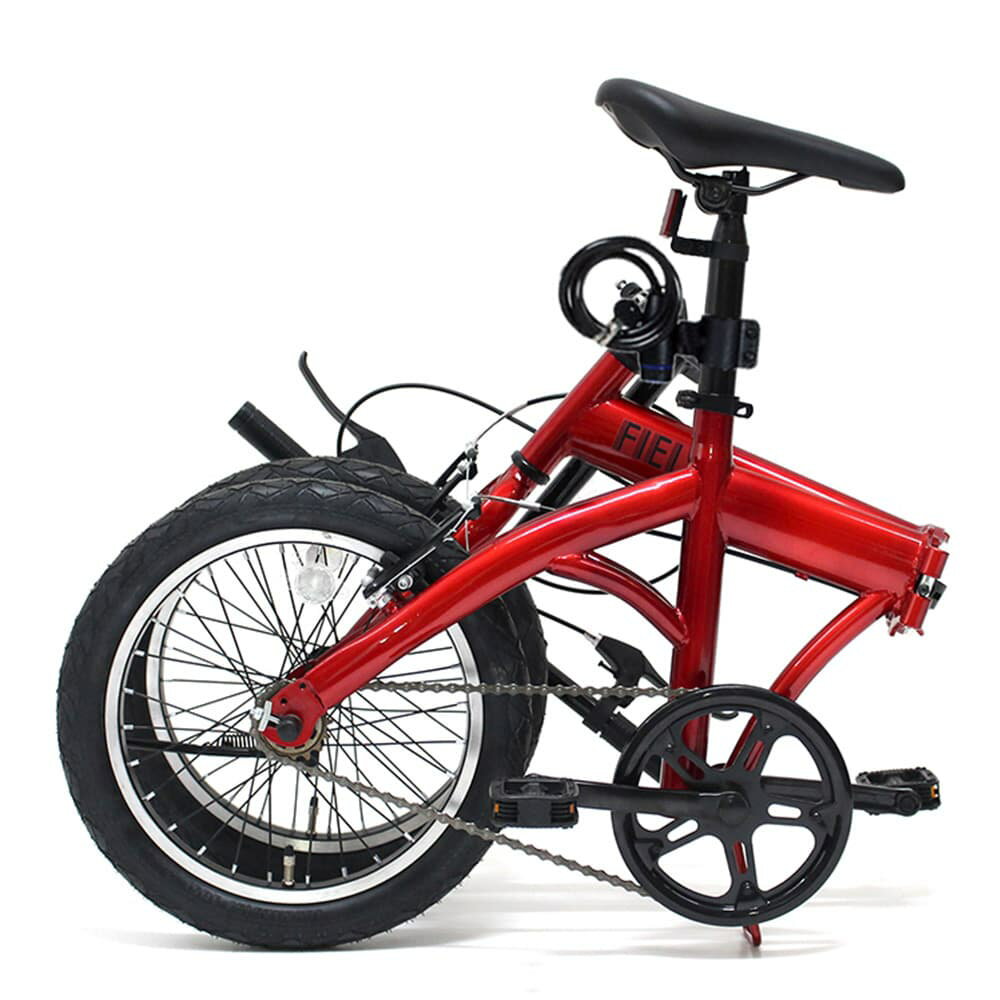 MIMUGO 折り畳み自転車 FIELD CHAMP 16インチ ロック付 レッド MG-FCP16RD-OP 折り...