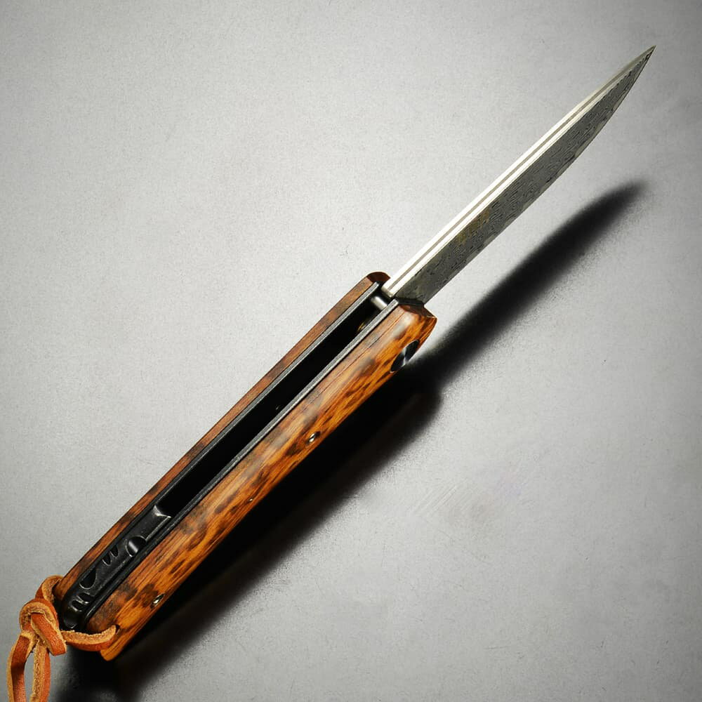 BNB KNIVES 折りたたみナイフ SNAKEWOOD FLIPPER ダマスカス BNB388101S フォール...