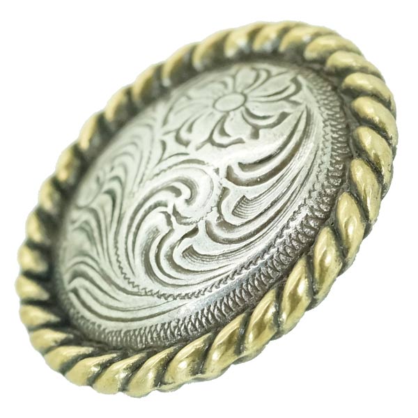 ウェスタン コンチョ ラウンドロープ [ ゴールド/19mm(3/4インチ) / ドットボタン用ネジ ] (34) エングルーブ | ハンドメイド 長財布 ロングウォレット 革製品 レザークラフト 材料 資材 パーツ レザークラフト資材 ラウンドコンチョ