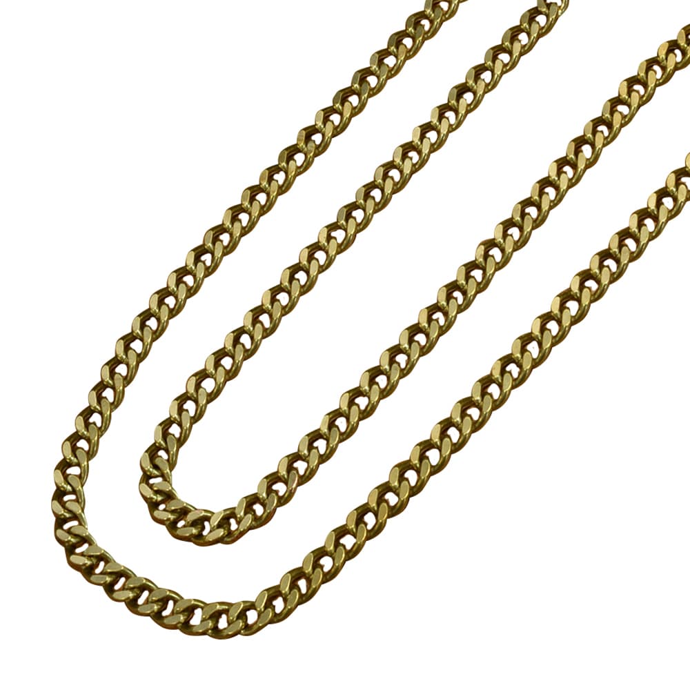 喜平チェーン 真鍮製 クラフトパーツ 2面カット 環サイズ約15×11mm [ 1m ] キヘイチェーン アクセサリー ネックレス ウォレットチェーン くさり クサリ