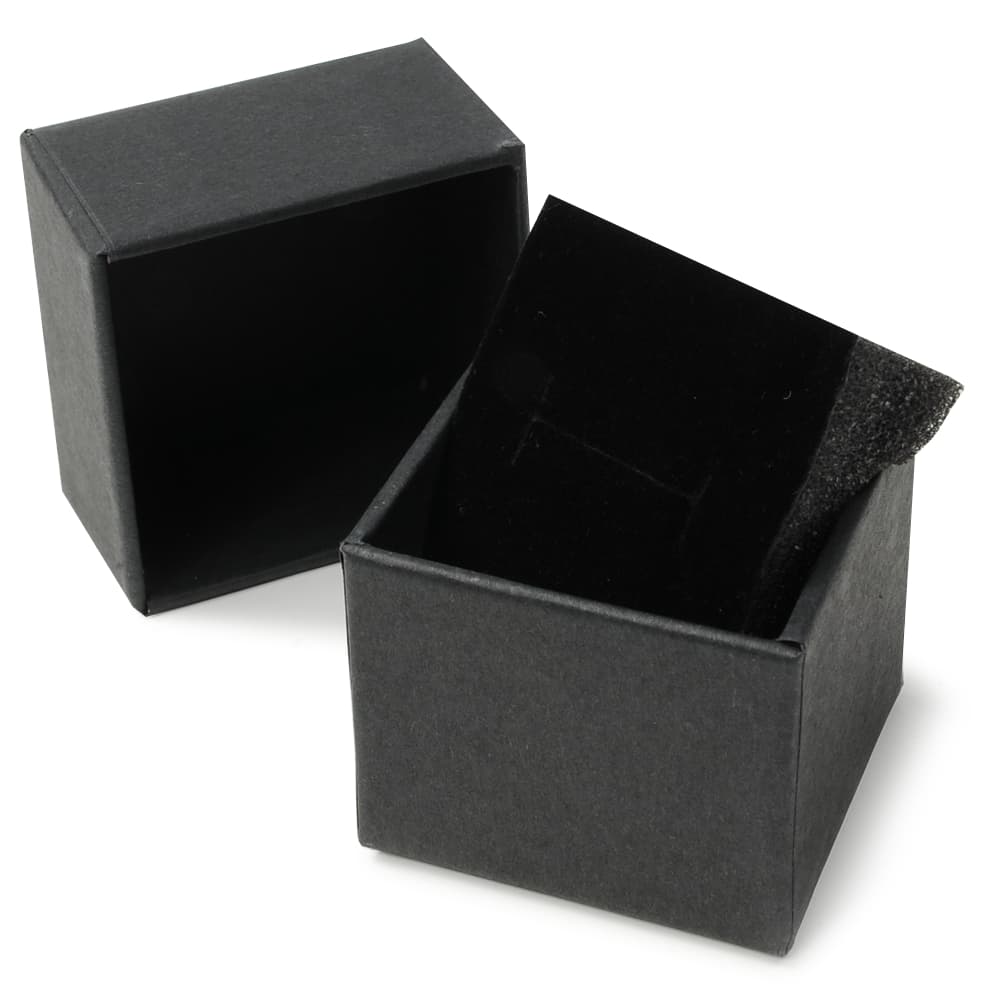 ミリタリーショップ レプマートのギフトボックス 貼り箱 5×5×4cm アクセサリーケース [ ブラック / 100個セット ] プレゼントボックス ジュエリーBOX 厚紙 スポンジ付き ラッピング パッケージ 無地 収納 梱包資材 梱包用品 発送資材 荷造り資材 荷造り用品 ギフト箱 ギフトケース 包装箱 箱詰め 贈答箱｜アングル2