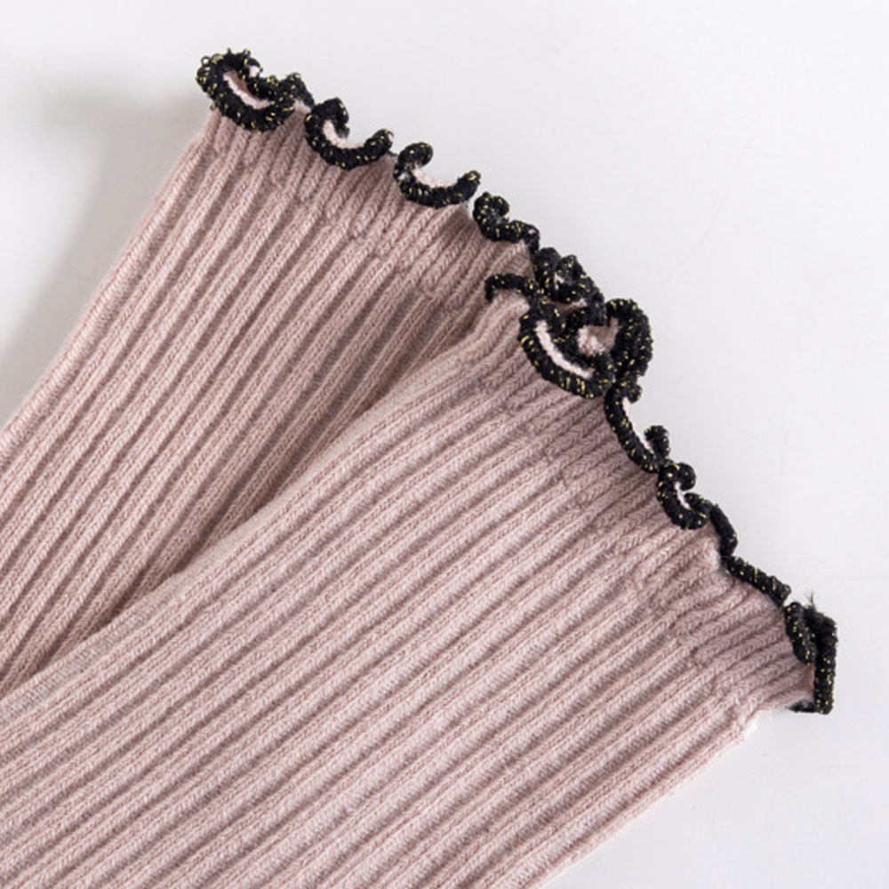 【メール便送料無料】 3足セット 靴下 キッズ ソックス リブ編みソックス 子供 フリル 3足組 クルー 通園 通学 シンプル 可愛い お洒落 ホワイト 白 ダスティピンク ダスティブルー ジュニア 二つ折り ナチュラル くすみカラー 無地 リブ ラメ 韓国 ベビー靴下