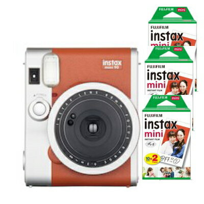 富士フイルム　チェキ instax mini 90 ネオクラシック　ブラウン+チェキフィルム60枚付
