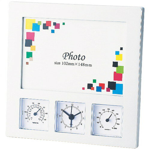 【ギフト包装・のし紙無料】アイトック ワイドフォトクロックサーモ(温湿度計付) 6114-23(A5)