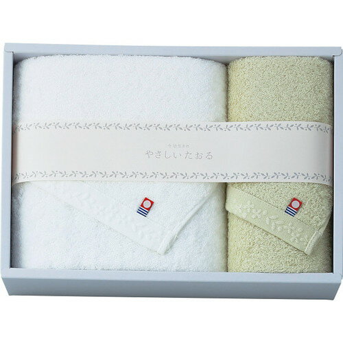 【ギフト包装・のし紙無料】やさしいたおる バス・フェイスタオルセット グリーン YT-24400G(A3)