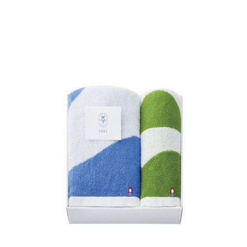 【ギフト包装・のし紙無料】今治名工 タオルセット ブルー×グリーン I-77503(B4)