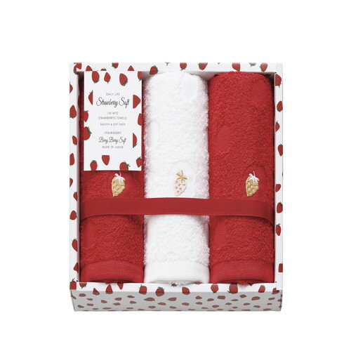 【送料無料・包装無料・のし無料】Strawberry Soft フェイスタオル3P STS4300(B5)