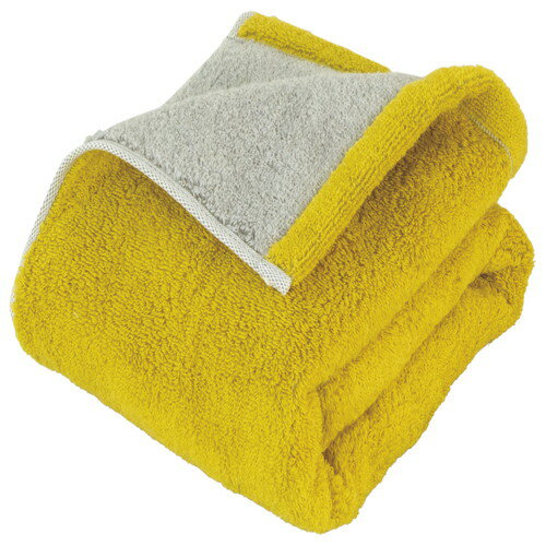 【送料無料・包装無料・のし無料】DAILY PRAIRIE 今治リバーシブルハーフバスタオル ミモザ/グレー COREV-HB-YE