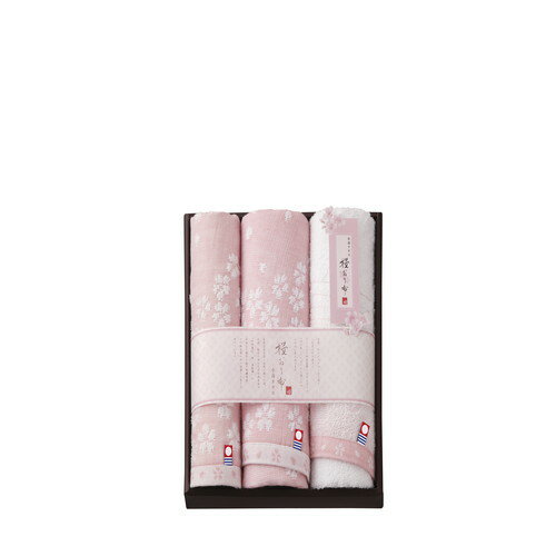 【送料無料・包装無料・のし無料】桜おり布 今治産タオルセット ピンク IS8630PI(A4)