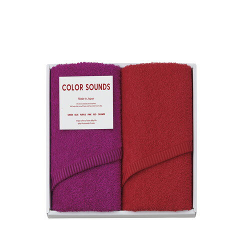 【ギフト包装・のし紙無料】カラーサウンズ フェイスタオル2P レッド CSD2520RD(B5)