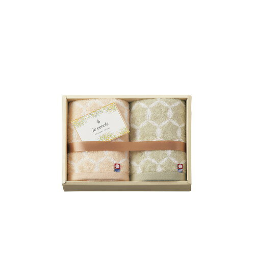 樂天商城 - 【ギフト包装・のし紙無料】ル・セルクル 今治産フェイスタオル2P LC4124(A4)