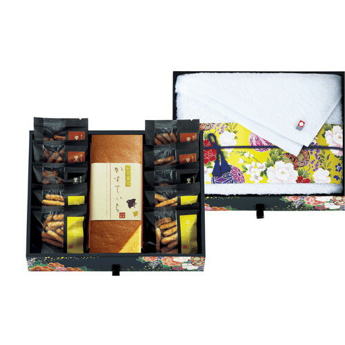 【ギフト包装・のし紙無料】匠菴謹製 ミニたんす御進物 「ほまれ」かすてぃら&今治産たおる HMKF-EJ4(A3)