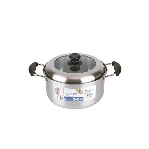 【ギフト包装・のし紙無料】ローザー IH対応両手鍋24cm(ガラス窓付蓋) RB-2318(B4)