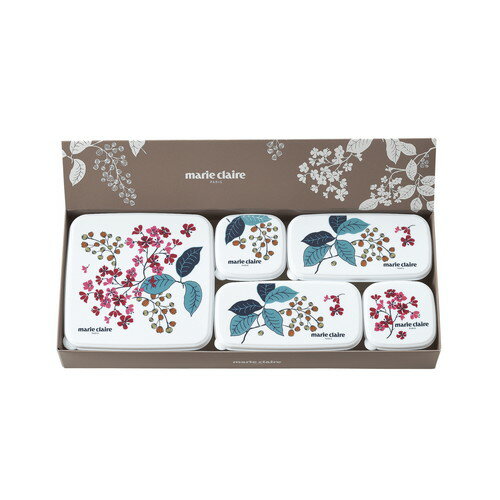 【ギフト包装・のし紙無料】マリ・クレール フレンチライラック シール容器5Pセット MC-672(A3)