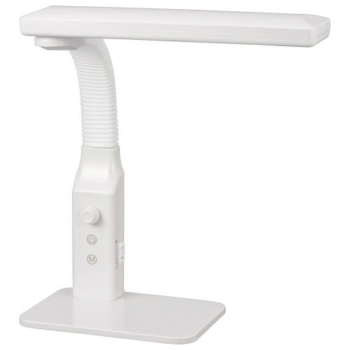 OHM オーム電機 LED学習スタンド（無段階調光/JIS規格AA形相当/タッチ式調色スイッチ/昼光色・電球色1000 lm、昼白色1100 lm/ホワイト）DS-LE95CG-W/RA93