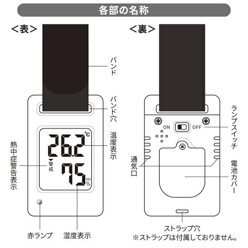 OHM オーム電機 ポータブル温湿度計 熱中症予防指針4段階表示 TEM-801-W 熱中症対策 介護用品 [3]