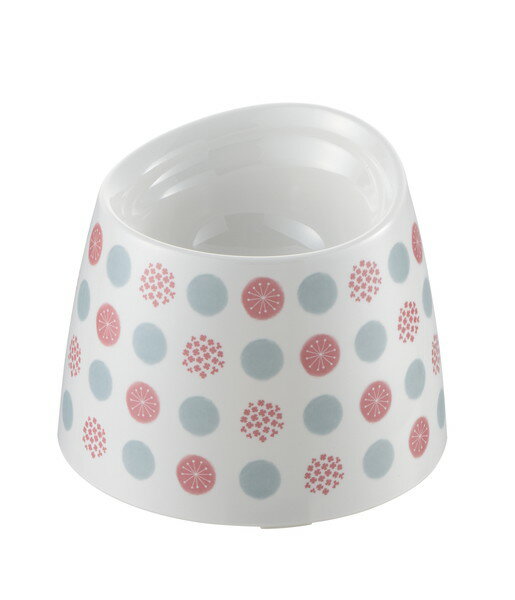 ワンちゃんの高さがある食器 S 水玉