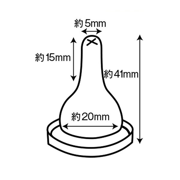 トキワダイレクトのワンラック 哺乳器用乳首(細口タイプ2個入り) 取替え用｜アングル3