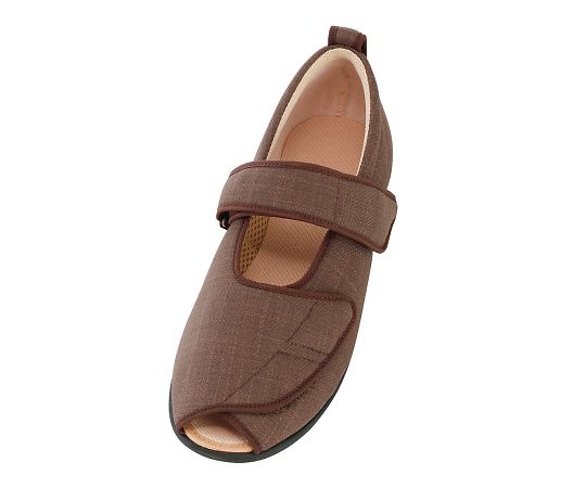 リハビリシューズお出かけ用 オープンマジック（5E）茶　S 21.0～21.5cm　7031