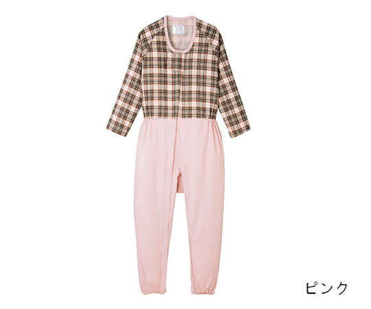エンゼル 介護寝巻き　コンビネーション（フルオープン型）タータンピンク LLサイズ　5738-TA 