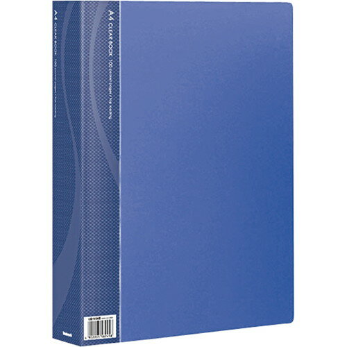 ナカバヤシ　クリアブックベーシックカラーA4判100Pブルー　CB1036B-N