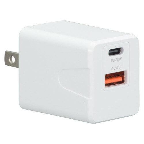 OHM オーム電機 AudioCommAC充電器 PD/QC3.0対応 TypeA+TypeC MAV-AQPD20W-W OHM オーム電機 AudioCommAC充電器 PD/QC3.0対応 TypeA+TypeC MAV-AQPD20W-W