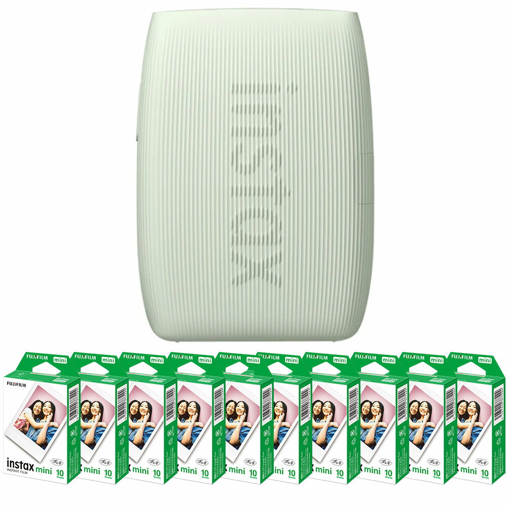 (フィルム100枚付)富士フィルム スマートフォン用プリンター リンク3 SAGE GREEN(セージグリーン) INS MINI LINK3 SAGE GREEN